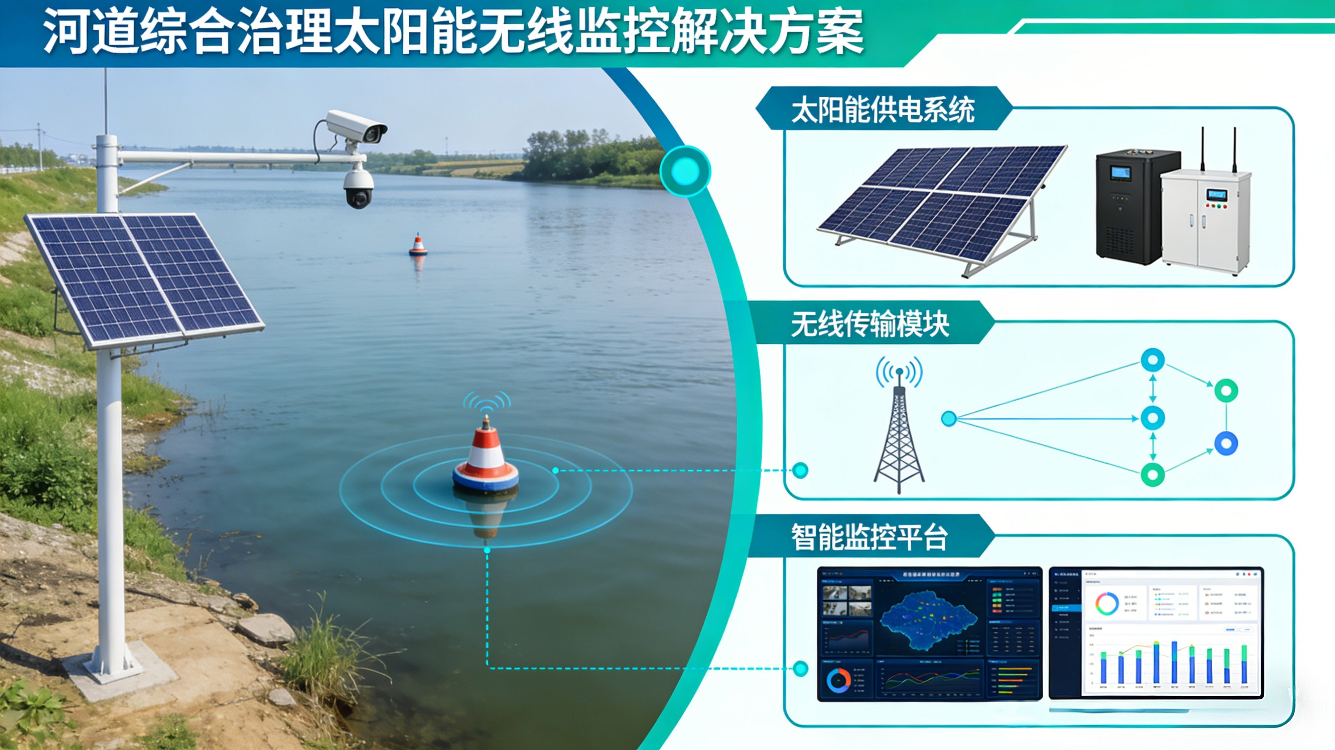 河道太阳能无线监控的方案